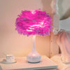 Bedroom bedside DIY decorative feather table lamp