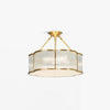 Brass Glass Bedroom Half Ceiling Light