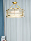 Brass Glass Bedroom Half Ceiling Light