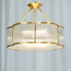 Brass Glass Bedroom Half Ceiling Light