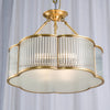 Brass Glass Bedroom Half Ceiling Light