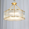 Brass Glass Bedroom Half Ceiling Light