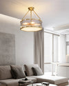 Brass Glass Bedroom Half Ceiling Light