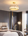 Brass Glass Bedroom Half Ceiling Light
