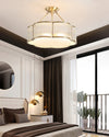 Brass Glass Bedroom Half Ceiling Light