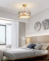 Brass Glass Bedroom Half Ceiling Light