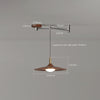 Walnut wood grain ceiling lamp with movable swing arm