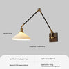 Medieval Wabi-sabi style brass retro glass bedroom bedside adjustable dining room living room decorative wall lamp