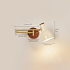 Medieval style solid wood foldable swing arm wall lamp
