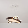 Cartoon Airplane Pendant Light, Log/Walnut