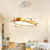 Cartoon Airplane Pendant Light, Log/Walnut