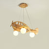 Child Airplane Pendant Lamp , Log/Walnut