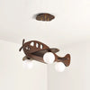 Child Airplane Pendant Lamp , Log/Walnut