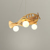 Child Airplane Pendant Lamp , Log/Walnut