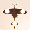 Child Airplane Pendant Lamp , Log/Walnut