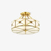 Copper bedroom semi-hanging ceiling lamp
