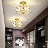 Copper bedroom semi-hanging ceiling lamp