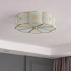 Copper bedroom semi-hanging ceiling lamp