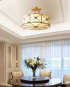 Copper bedroom semi-hanging ceiling lamp