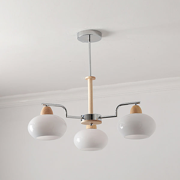 Cream Color Glass PersimmonChandeliers