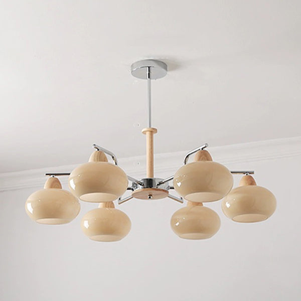 Cream Color Glass PersimmonChandeliers