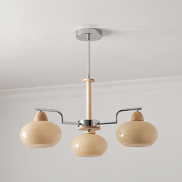 Cream Color Glass PersimmonChandeliers