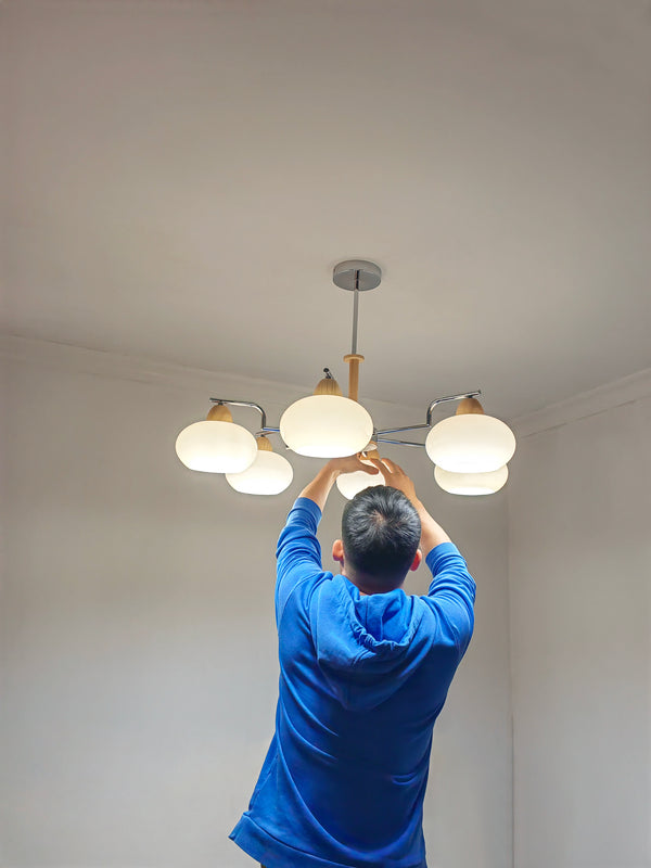 Cream Color Glass PersimmonChandeliers