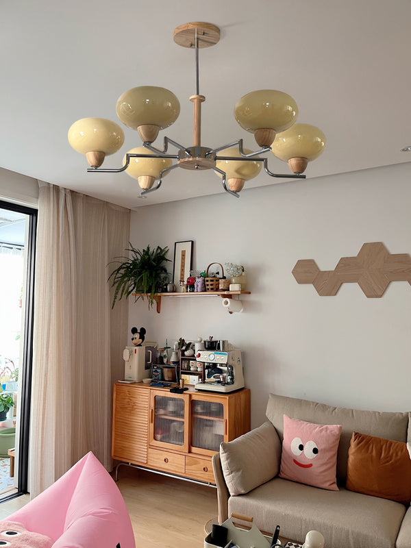 Cream Color Glass PersimmonChandeliers