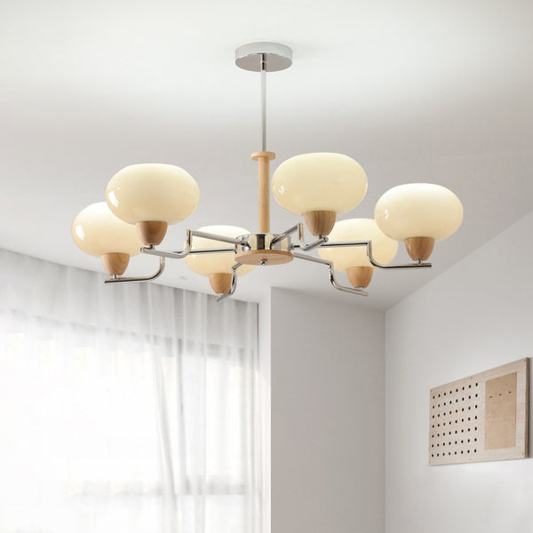 Cream Color Glass PersimmonChandeliers