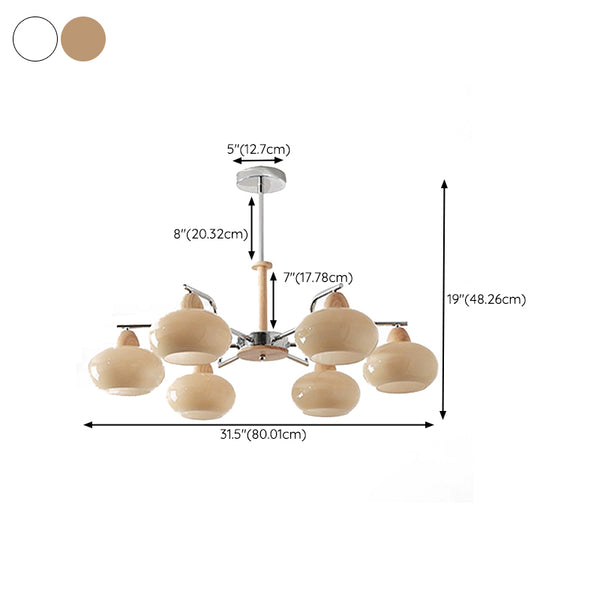 Cream Color Glass PersimmonChandeliers