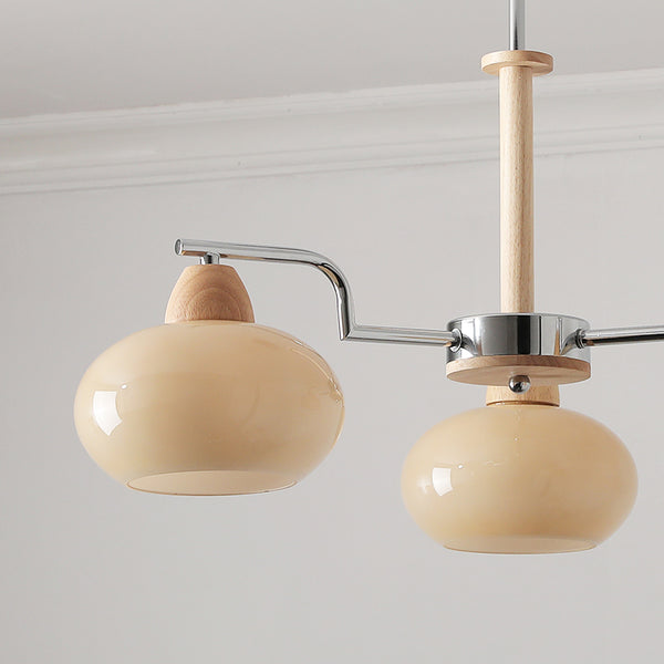 Cream Color Glass PersimmonChandeliers