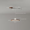 Walnut wood grain ceiling lamp with movable swing arm