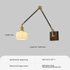 Medieval Wabi-sabi style brass retro glass bedroom bedside adjustable dining room living room decorative wall lamp