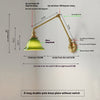 Nordic retro Japanese style long arm telescopic with switch bedroom bedside reading wall lamp