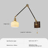 Medieval style bedroom bedside retro movable rocker arm wall lamp
