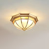 Bedroom copper glass ceiling lamp
