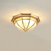 Bedroom copper glass ceiling lamp