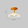 American retro solid wood glass corridor ceiling lamp