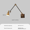 Medieval Wabi-sabi style brass retro glass bedroom bedside adjustable dining room living room decorative wall lamp