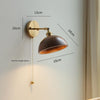 Walnut all copper wall lamp