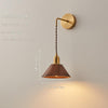 Japanese style all-copper solid wood wall lamp