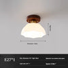 Medieval style walnut glass ceiling lamp