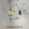 Nordic retro Japanese style long arm telescopic with switch bedroom bedside reading wall lamp