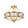 Bedroom vintage brass glass ceiling lamp