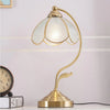 French retro bedroom brass glass petal table lamp