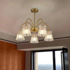 French retro living room glass chandelier