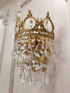 French style copper crystal wall lamp