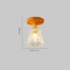 American retro solid wood glass corridor ceiling lamp