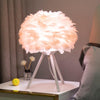 Goose Feather & Metal Table Lamp