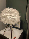 Goose Feather & Metal Table Lamp